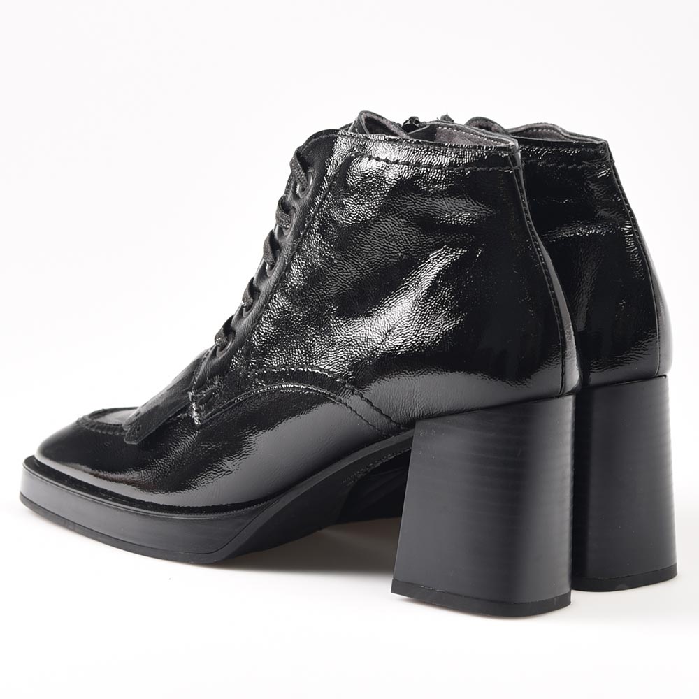 Botines Pitillos Pala Flecos Charol 10197 Negro - imagen 4