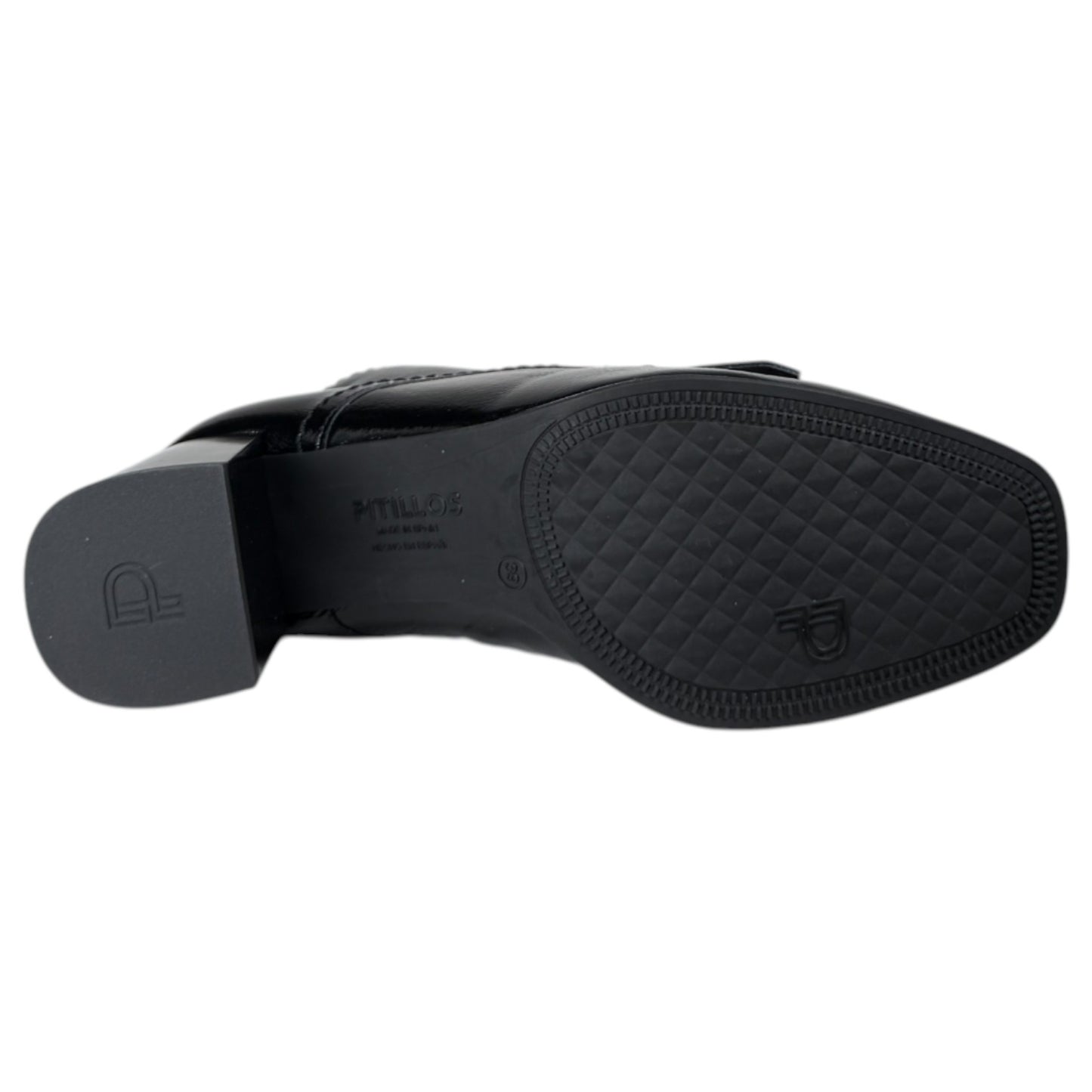 Botines Pitillos Tacón Charol Flecos 10833 Negro - imagen 5