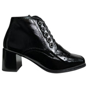 Botines Pitillos Tacón Charol Flecos 10833 Negro