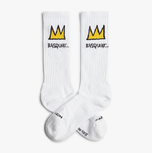 Calcetines Jimmy Lion Athletic Basquiat Crown Filled Blanco