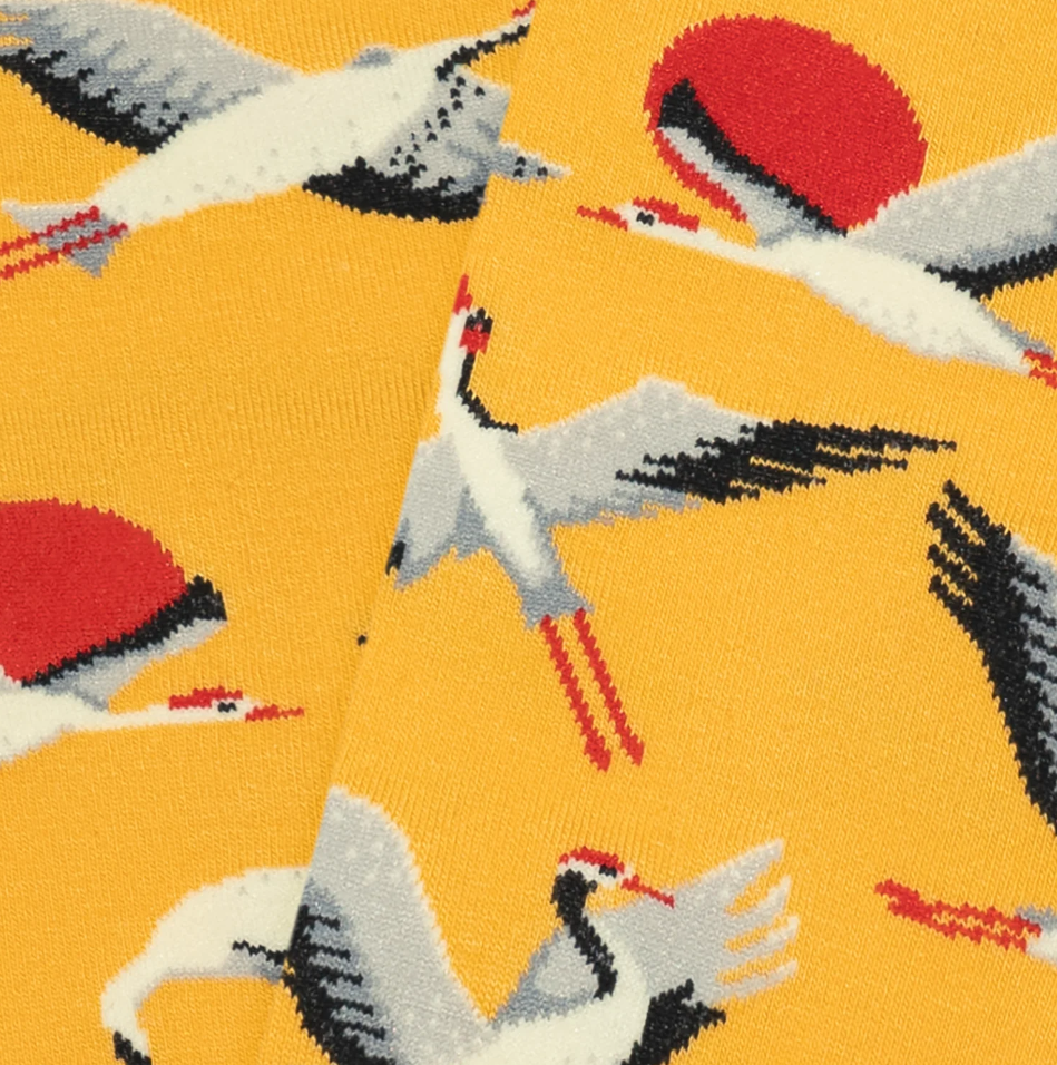 Calcetines Jimmy Lion Hello Japan Cranes Amarillo - imagen 3