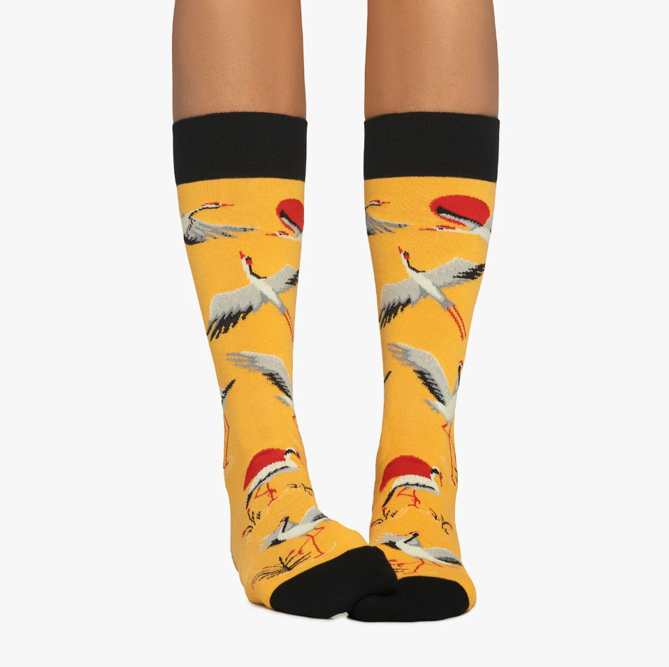 Calcetines Jimmy Lion Hello Japan Cranes Amarillo - imagen 2