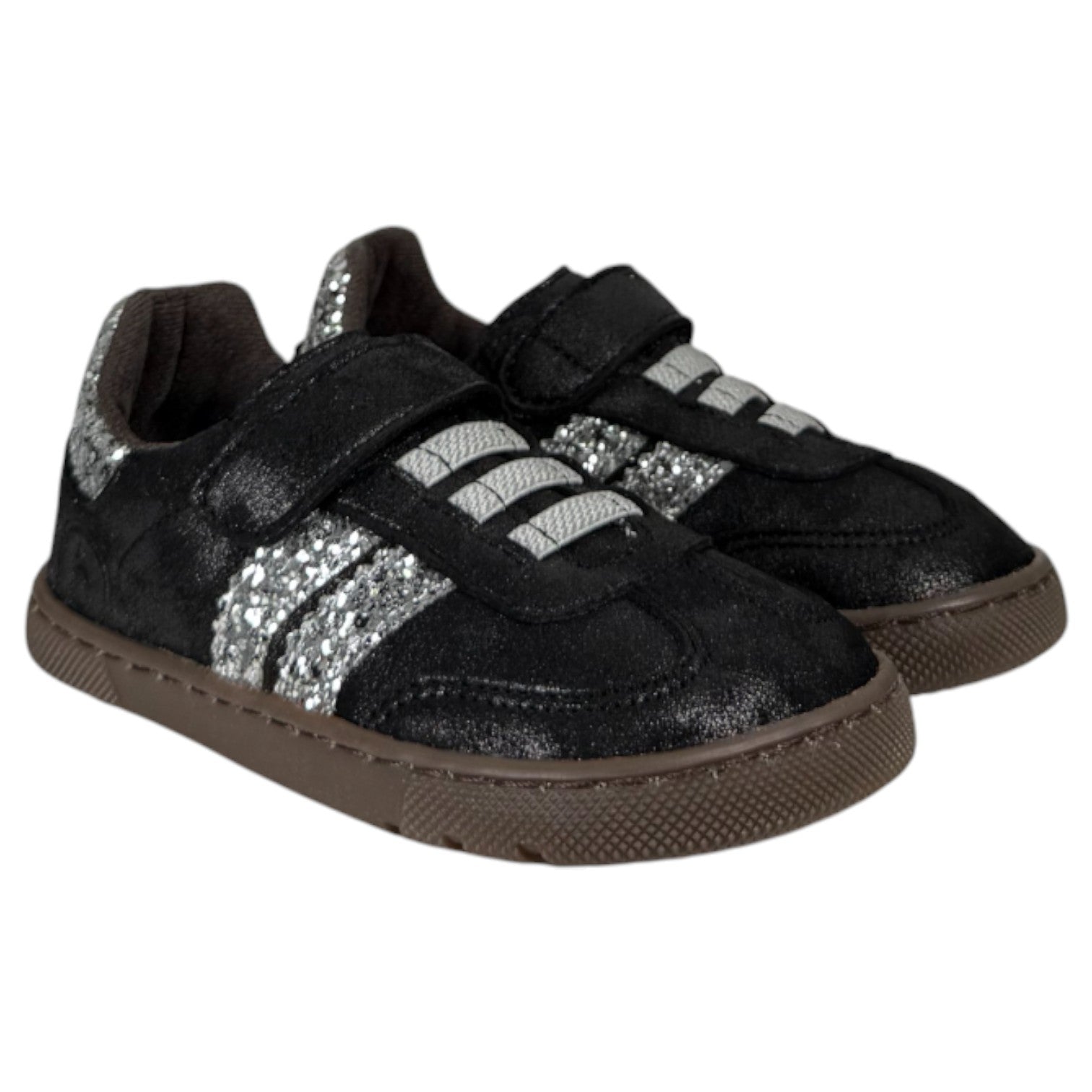 Deportivos Respetuosos Coqueflex 4415 Glitter Negro Plata - imagen 2