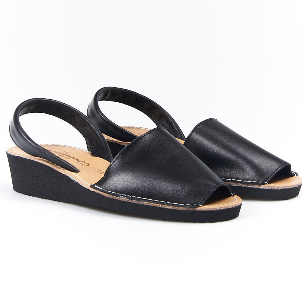 Sandalias Menorquinas Cuña Negro - imagen 5