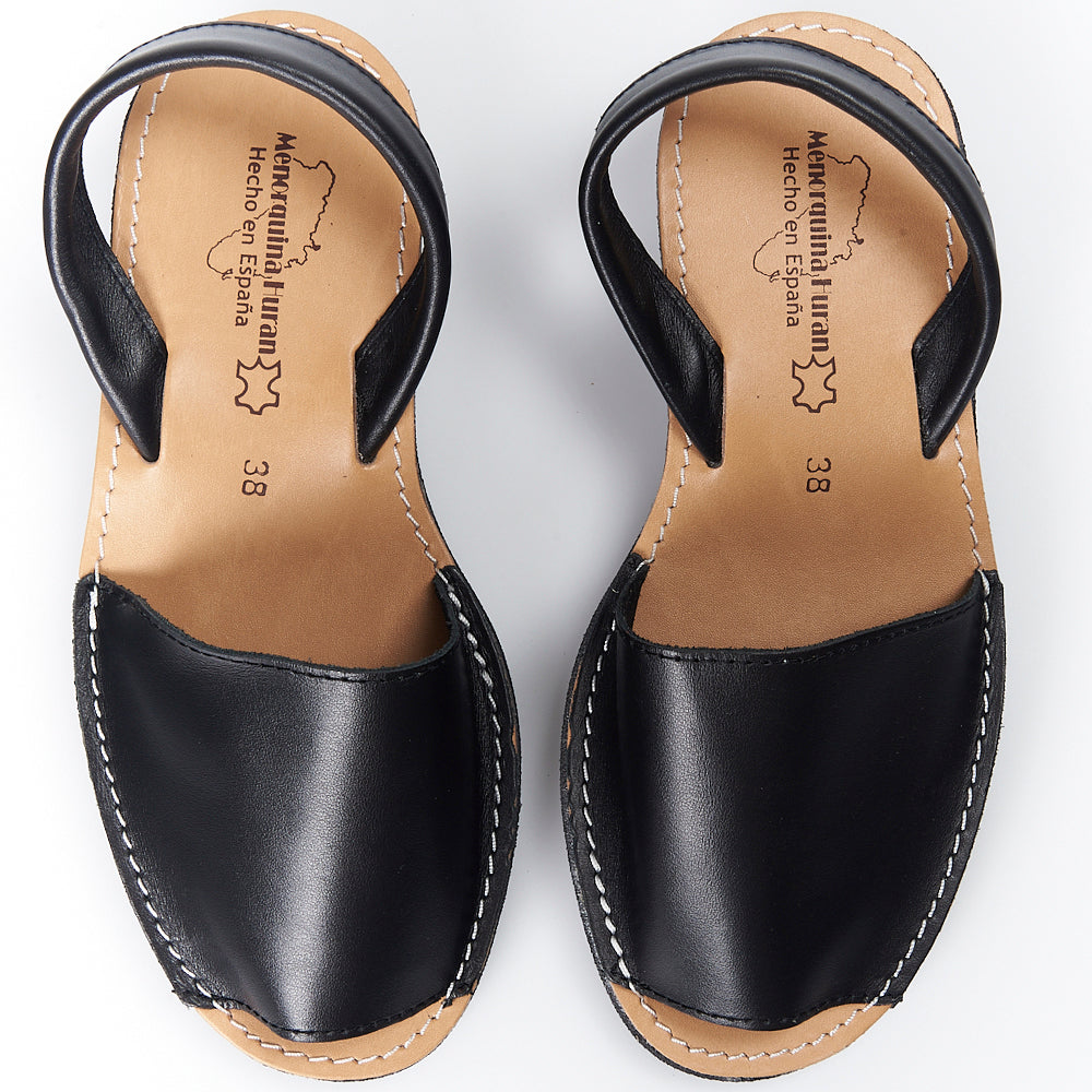 Sandalias Menorquinas Cuña Negro - imagen 3