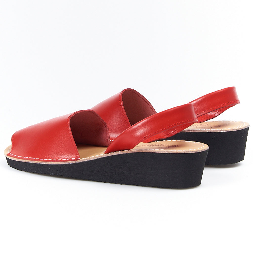 Sandalias Menorquinas Cuña Rojo - imagen 7