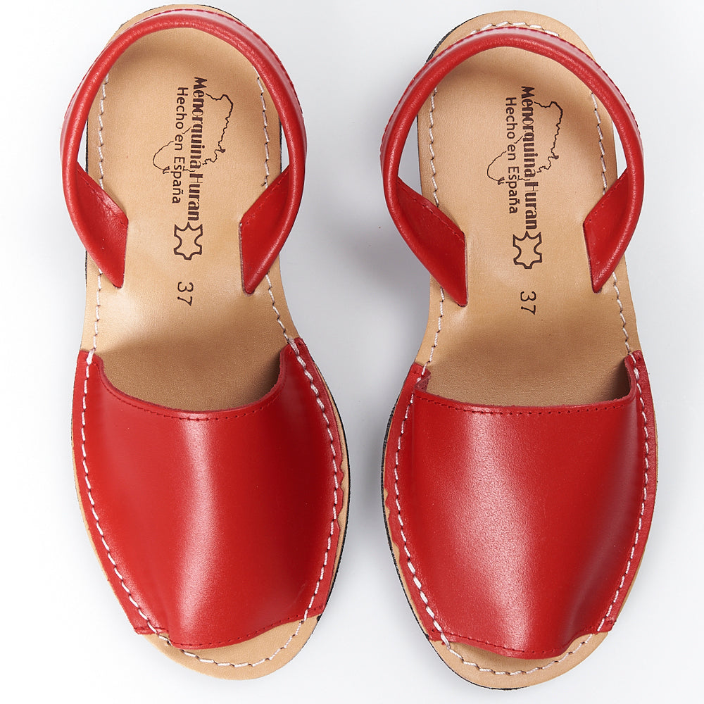 Sandalias Menorquinas Cuña Rojo - imagen 3