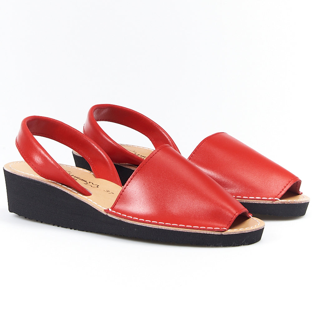 Sandalias Menorquinas Cuña Rojo - imagen 5