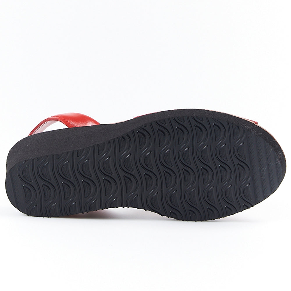 Sandalias Menorquinas Cuña Rojo - imagen 9