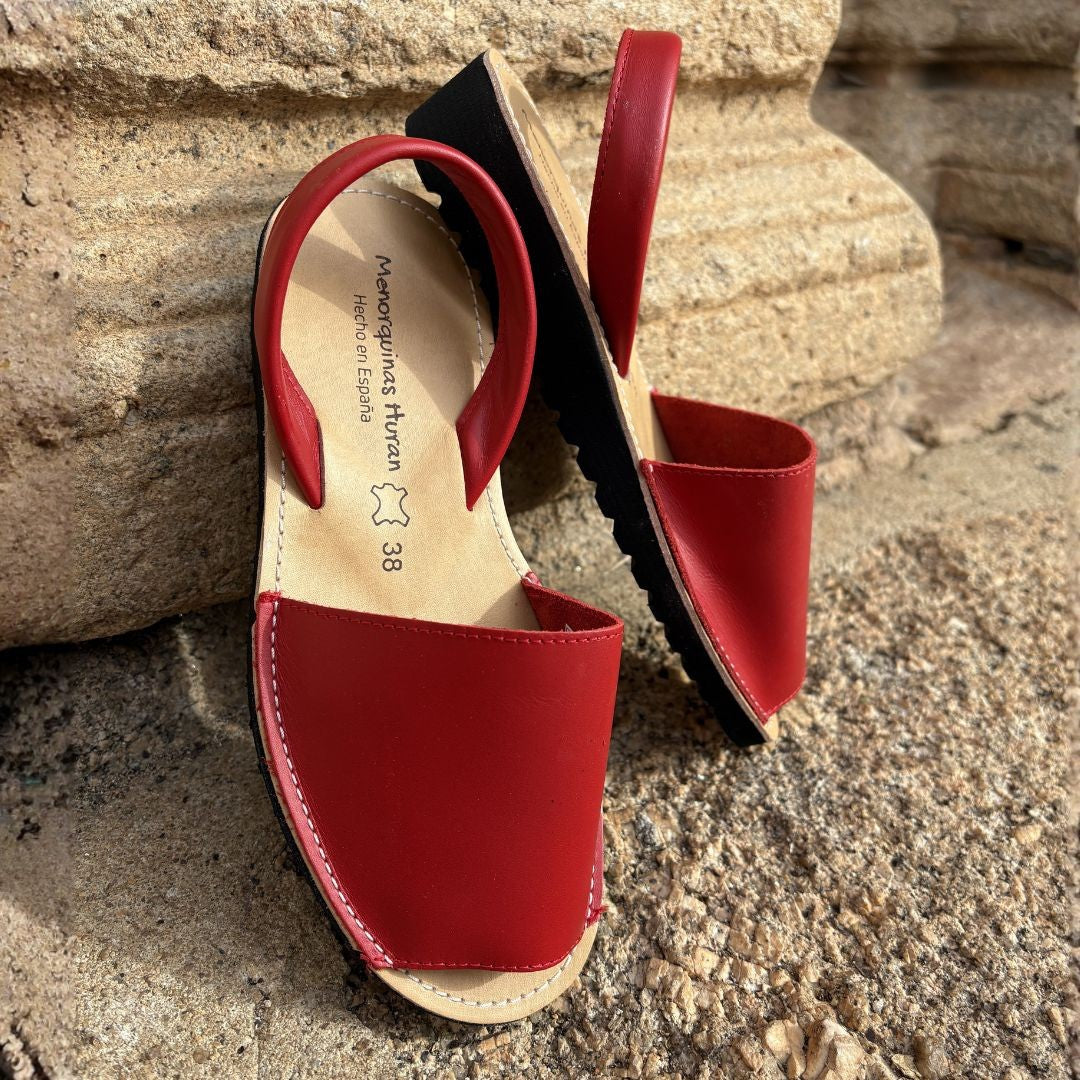 Sandalias Menorquinas Cuña Rojo - imagen 11