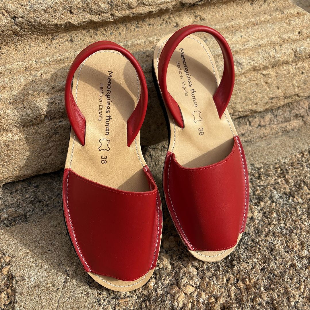 Sandalias Menorquinas Cuña Rojo - imagen 8