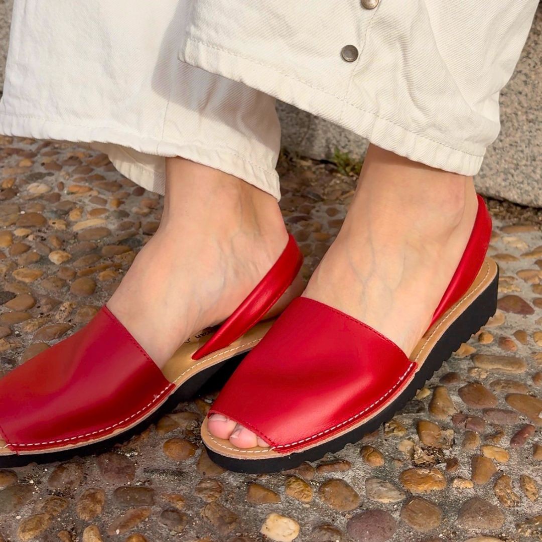Sandalias Menorquinas Cuña Rojo - imagen 10