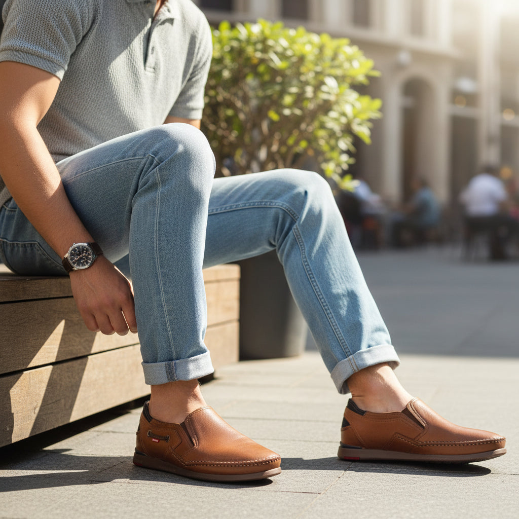 Mocasines Fluchos Mariner Slip On 9883 Cuero Marino - imagen 2