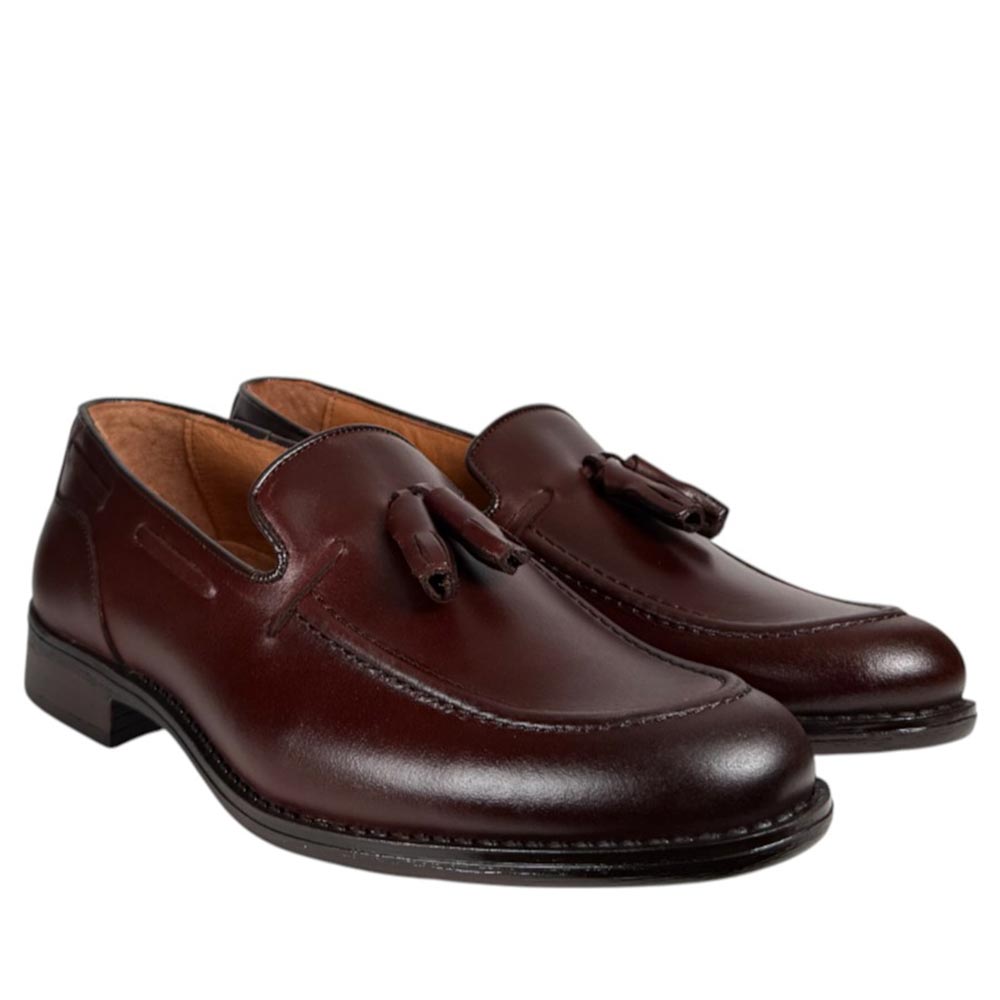 Mocasines La Valenciana Borlas Piel Lisa 4350 Cuero - imagen 3