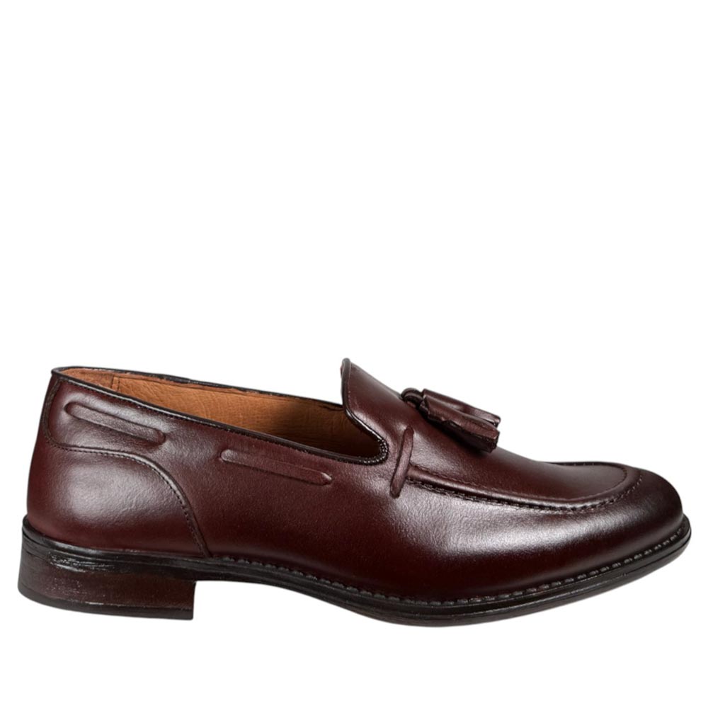 Mocasines La Valenciana Borlas Piel Lisa 4350 Cuero - imagen 1