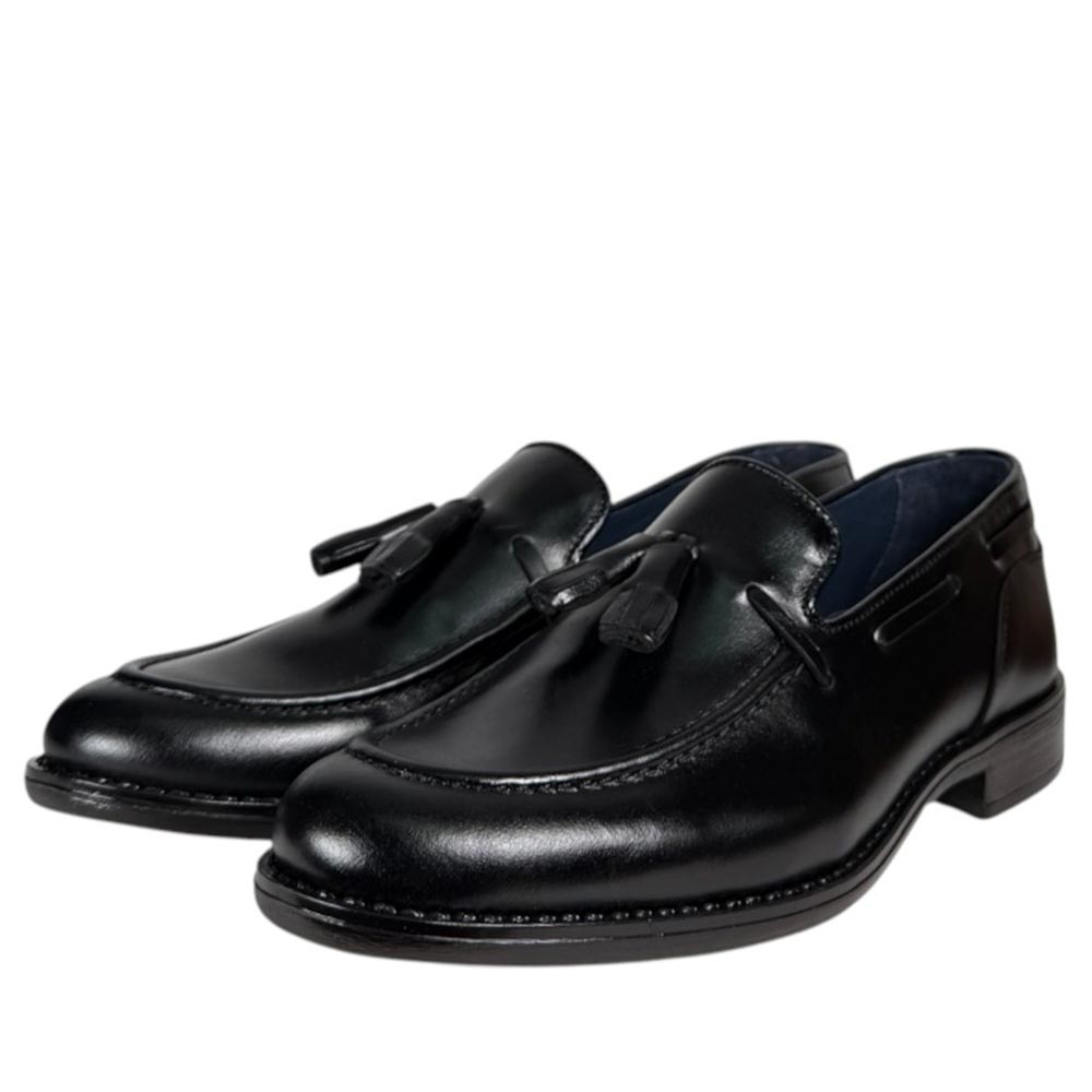 Mocasines La Valenciana Borlas Piel Lisa 4350 Negro - imagen 5