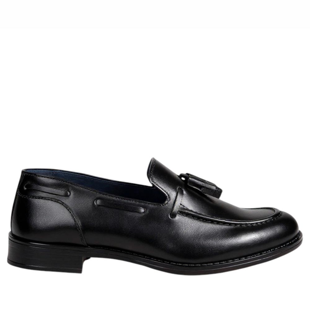 Mocasines La Valenciana Borlas Piel Lisa 4350 Negro - imagen 1