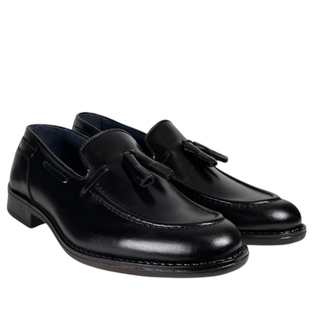 Mocasines La Valenciana Borlas Piel Lisa 4350 Negro - imagen 3