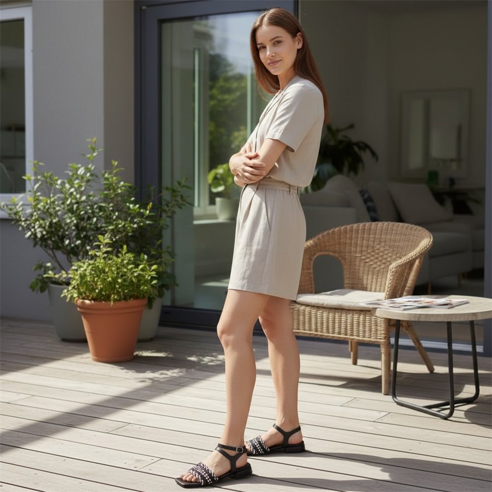 Sandalias Alpe Pala Trenzada 55896705 Negro - imagen 4