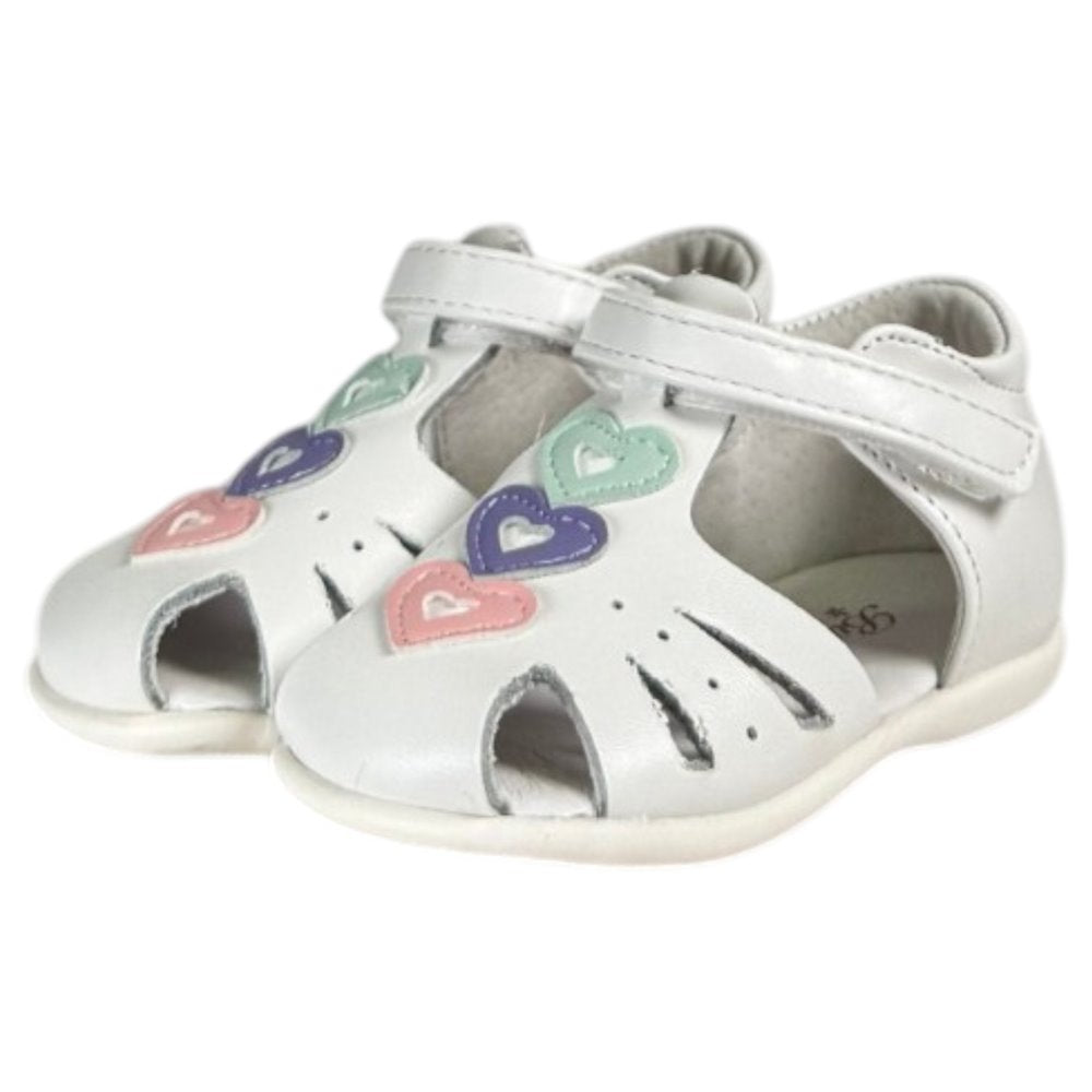 Sandalias Bubble Kids Cerradas Corazones C614 Blanco - imagen 4