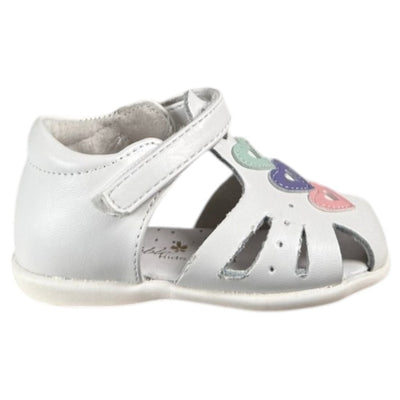 Sandalias Bubble Kids Cerradas Corazones C614 Blanco