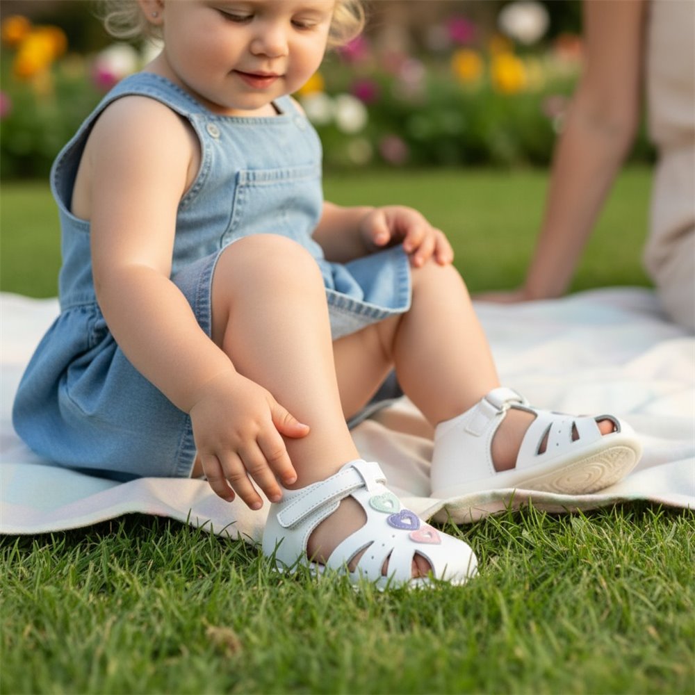 Sandalias Bubble Kids Cerradas Corazones C614 Blanco - imagen 2