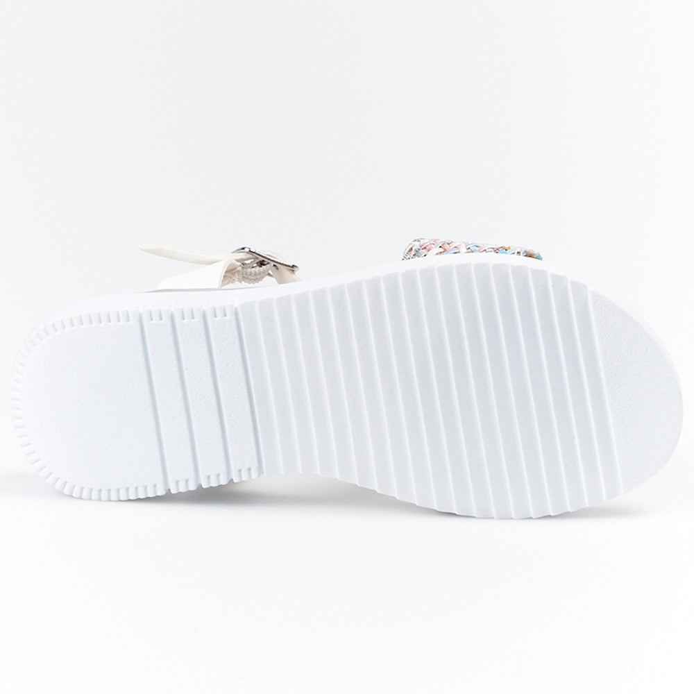 Sandalias Bubble Kids Cuñita Colores A2850 Blanco - imagen 4
