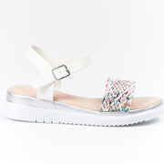Sandalias Bubble Kids Cuñita Colores A2850 Blanco