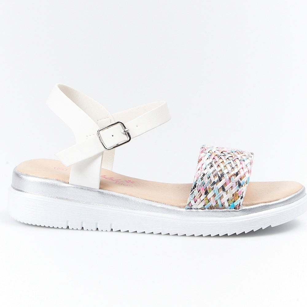 Sandalias Bubble Kids Cuñita Colores A2850 Blanco - imagen 1