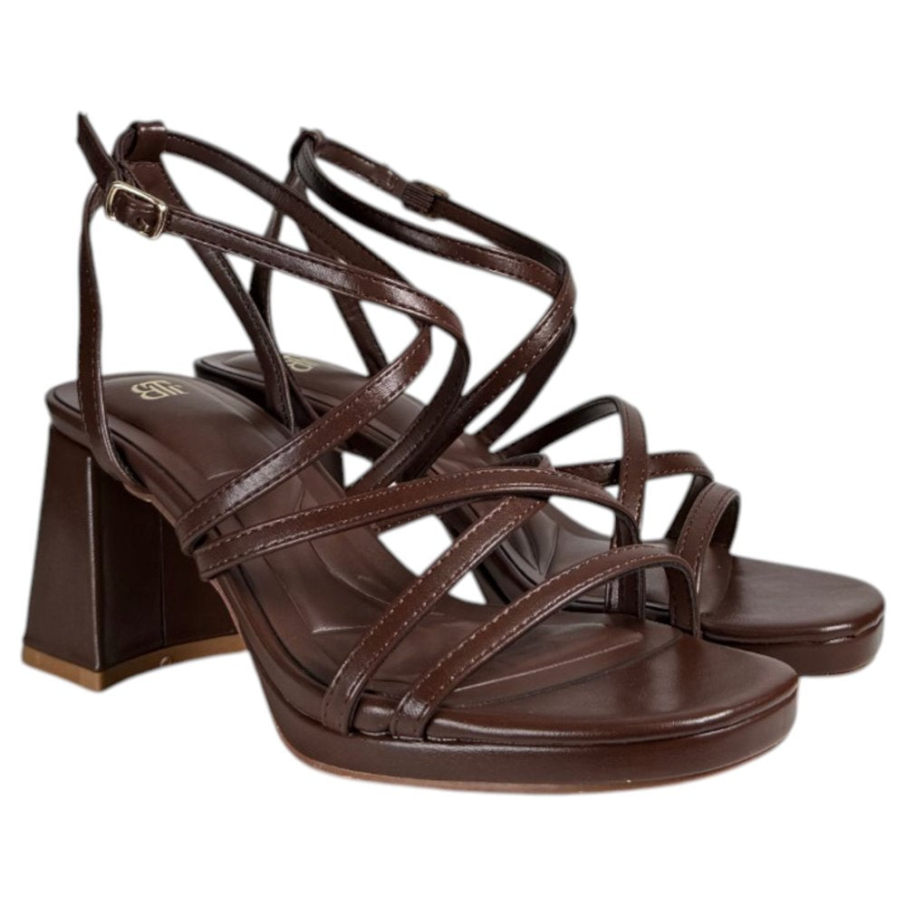 Sandalias Buonarotti Tiras Tacón BL-5725 Marrón - imagen 3