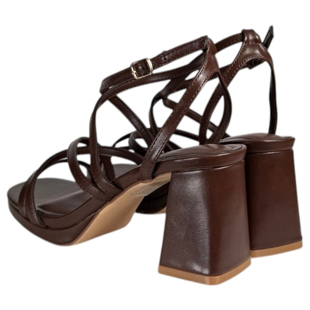 Sandalias Buonarotti Tiras Tacón BL-5725 Marrón - imagen 6