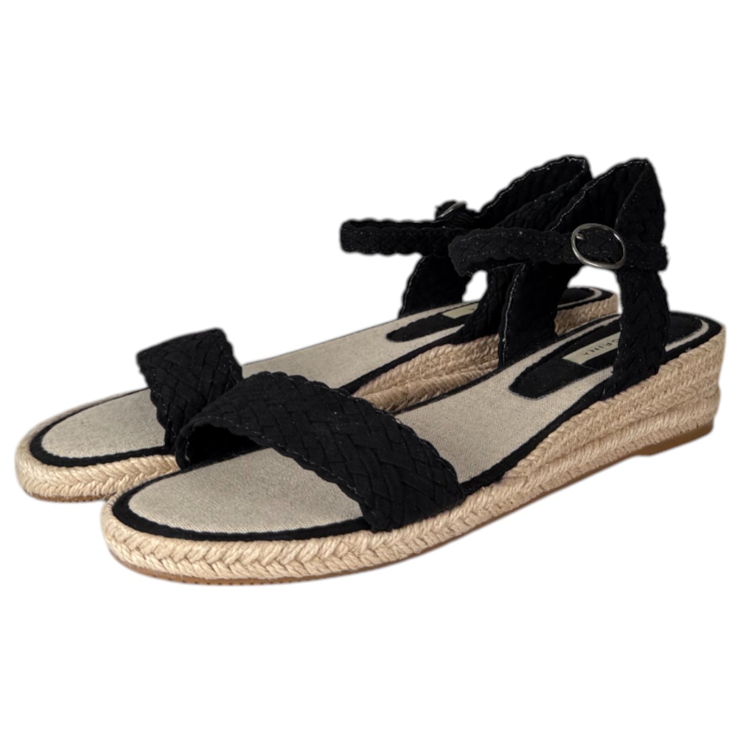 Sandalias Corina Cuña Baja Trenzada M4380 Negro - imagen 3