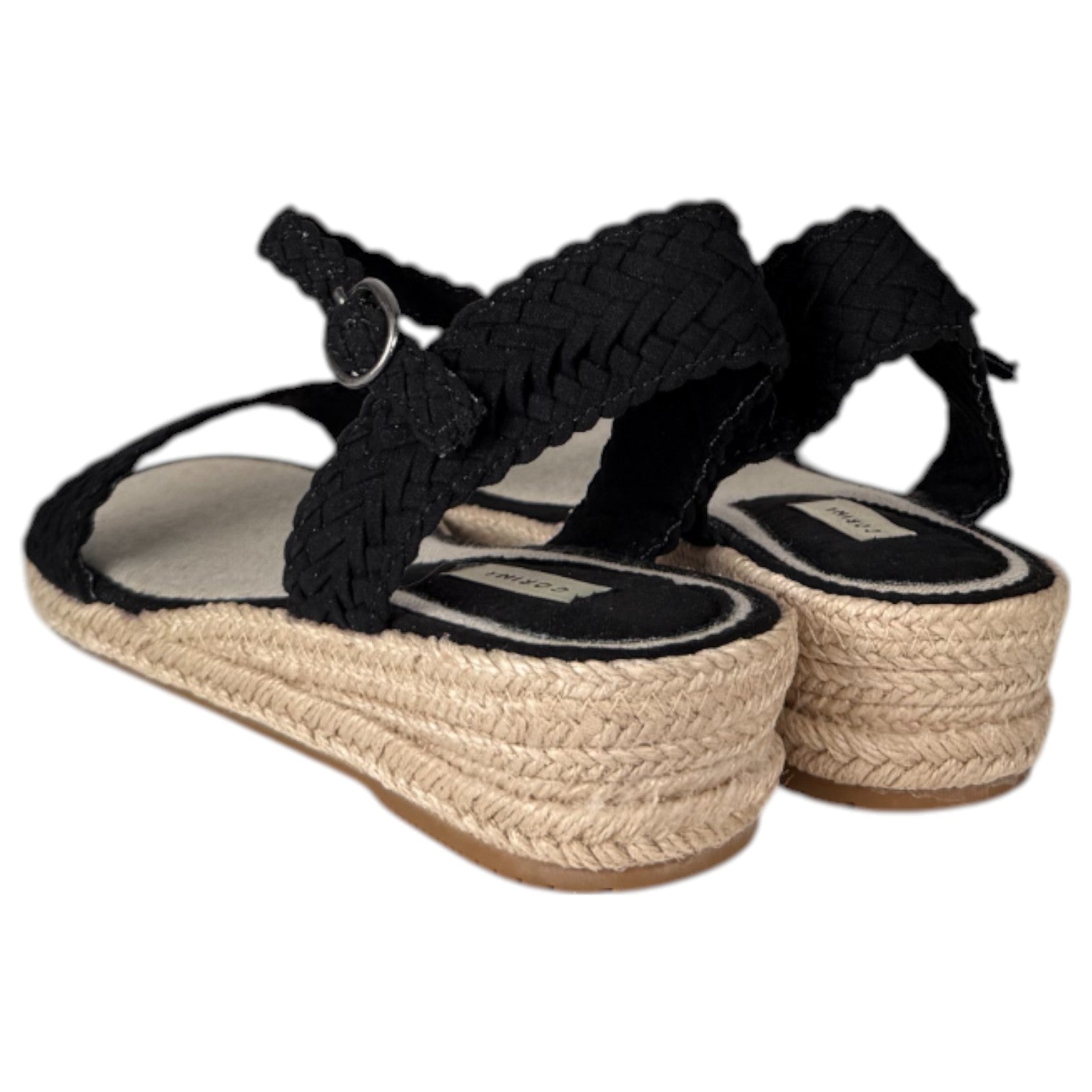 Sandalias Corina Cuña Baja Trenzada M4380 Negro - imagen 4