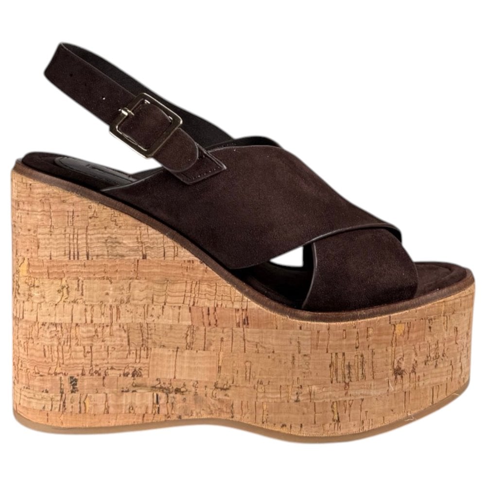 Sandalias Corina Cuña Corcho M6366 Café - imagen 1