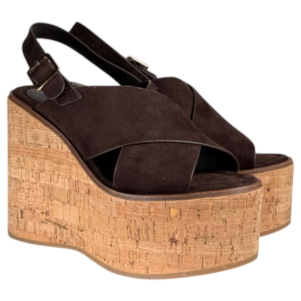 Sandalias Corina Cuña Corcho M6366 Café - imagen 3
