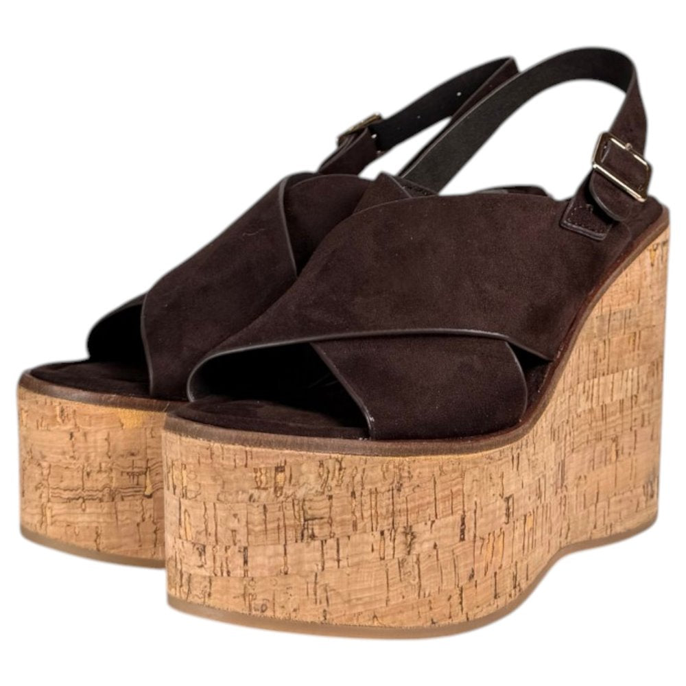 Sandalias Corina Cuña Corcho M6366 Café - imagen 5