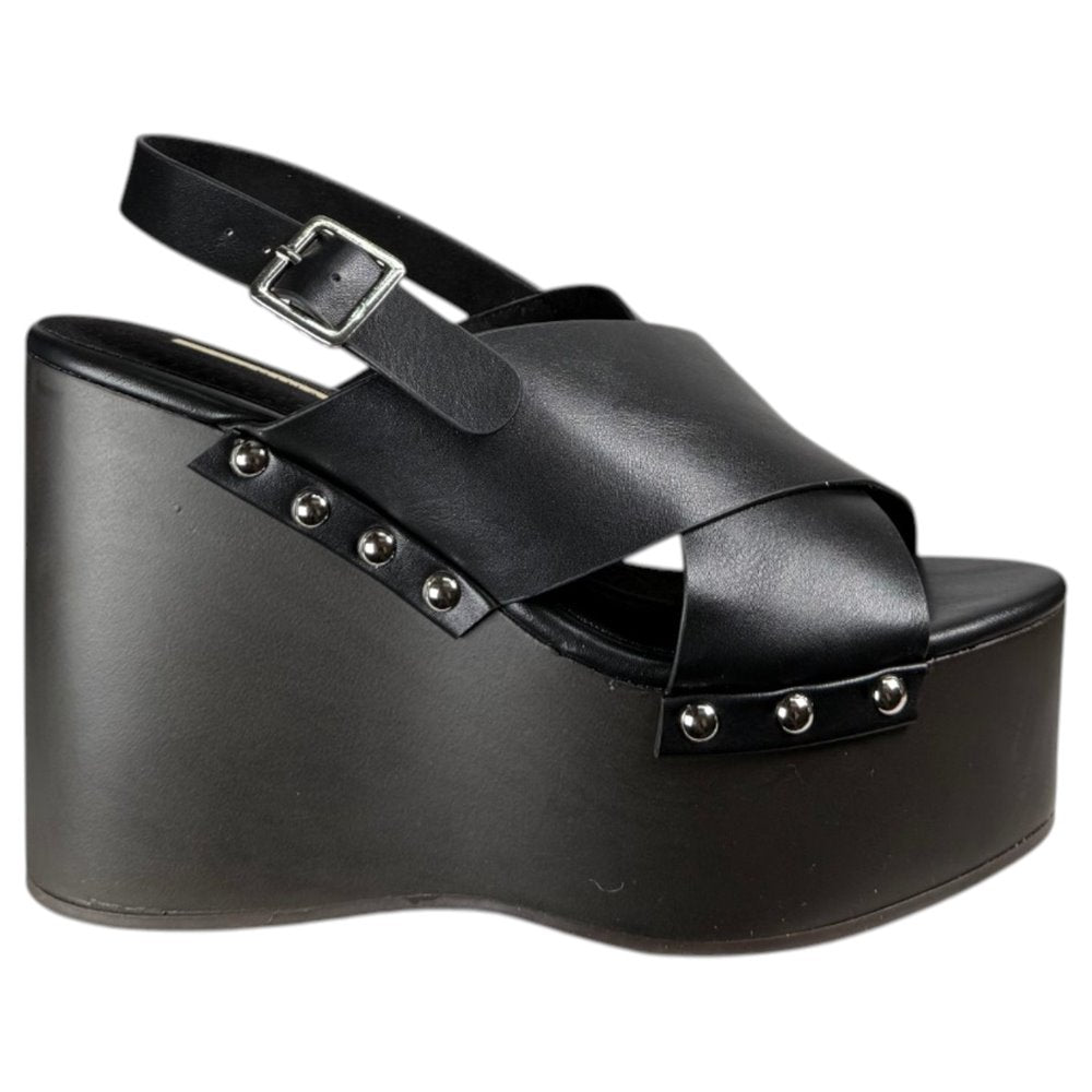Sandalias Corina Cuña Tachas M6367 Negro - imagen 1