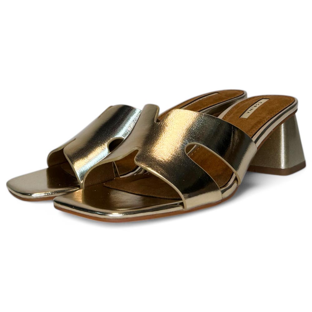 Sandalias Corina Mule Tacón M5370 Oro - imagen 3