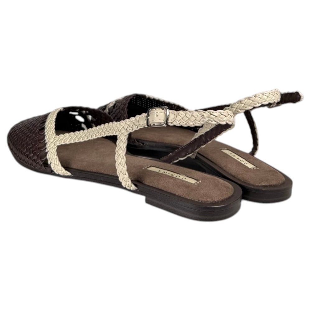 Sandalias Corina Pala Trenzada M6185 Café - imagen 6