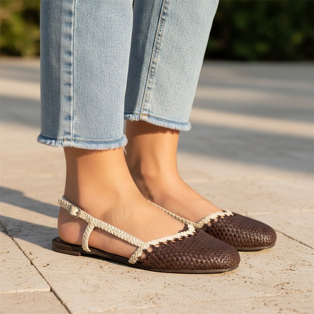 Sandalias Corina Pala Trenzada M6185 Café - imagen 2