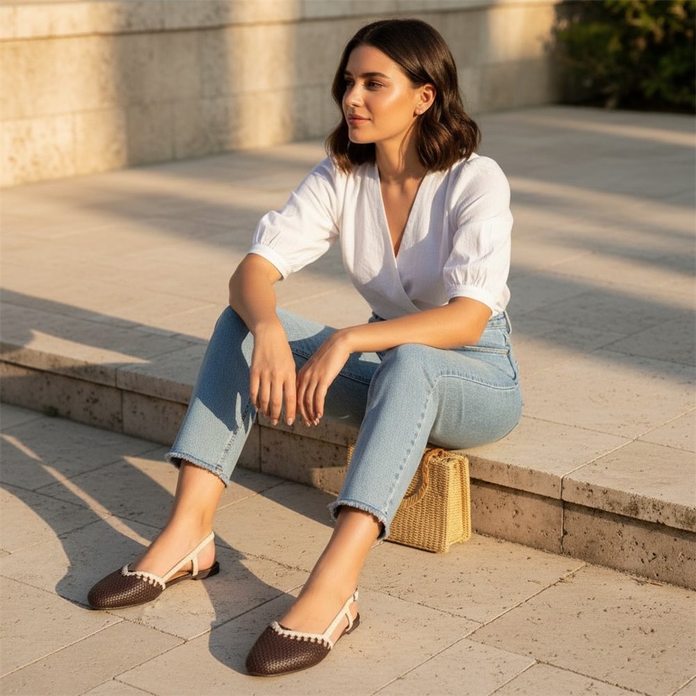 Sandalias Corina Pala Trenzada M6185 Café - imagen 4