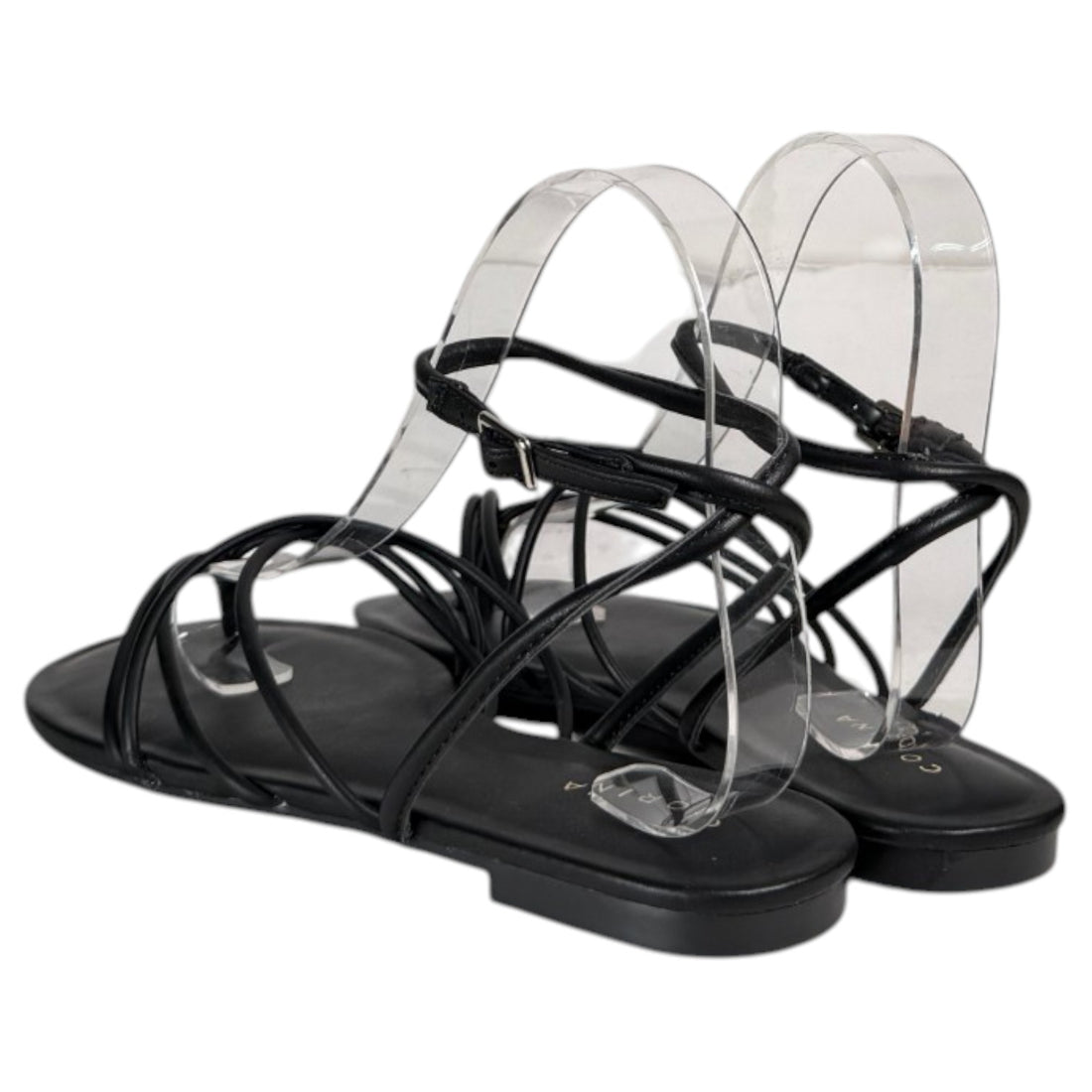 Sandalias Corina Plana Tiras M6455 Negro - imagen 6