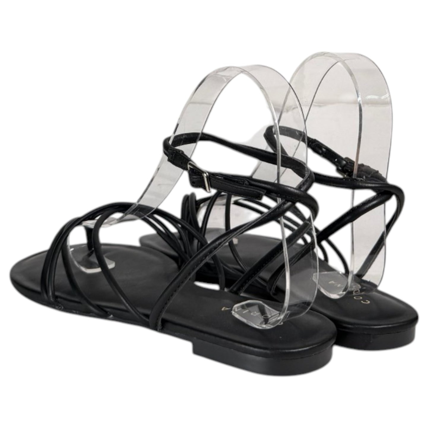 Sandalias Corina Plana Tiras M6455 Negro - imagen 6