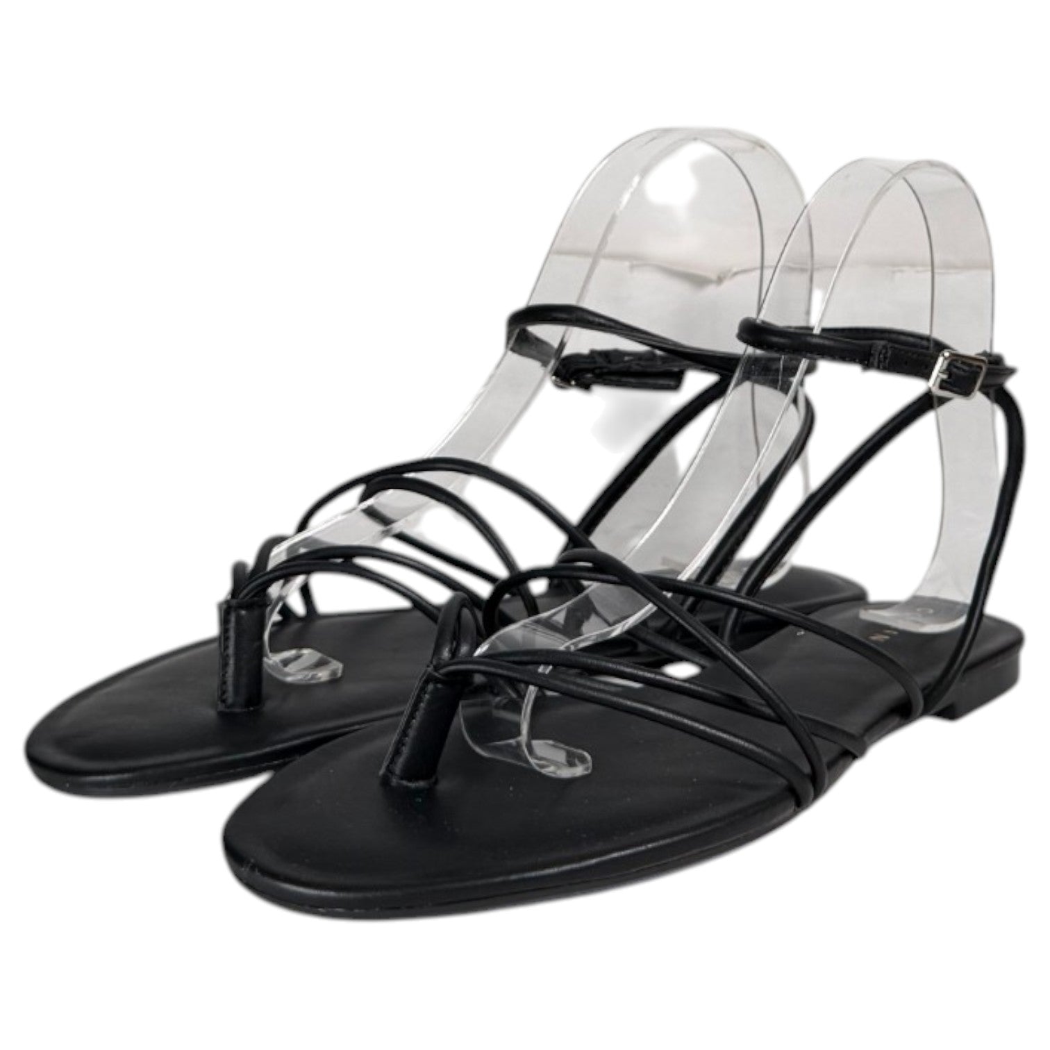 Sandalias Corina Plana Tiras M6455 Negro - imagen 5