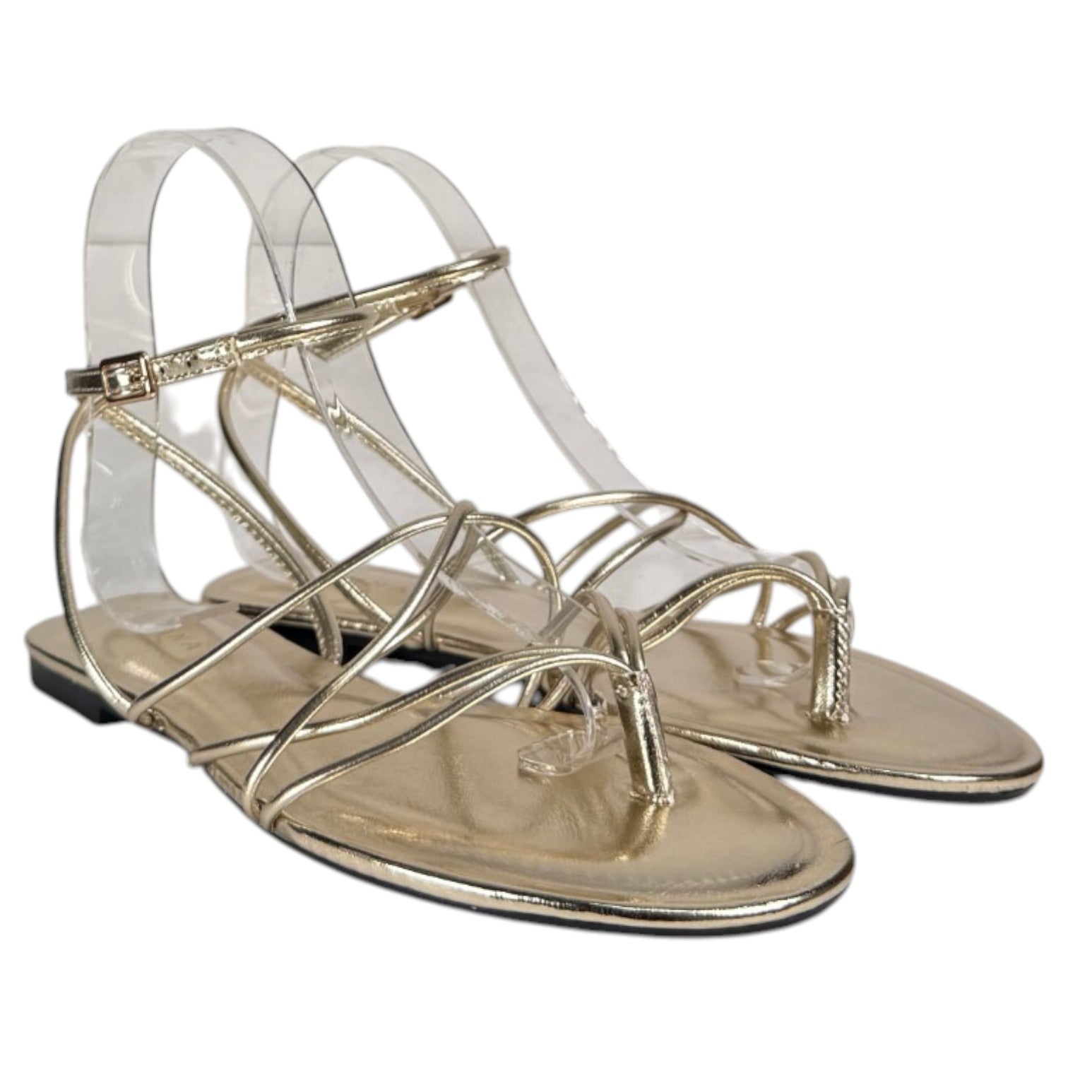 Sandalias Corina Plana Tiras M6455 Oro - imagen 3