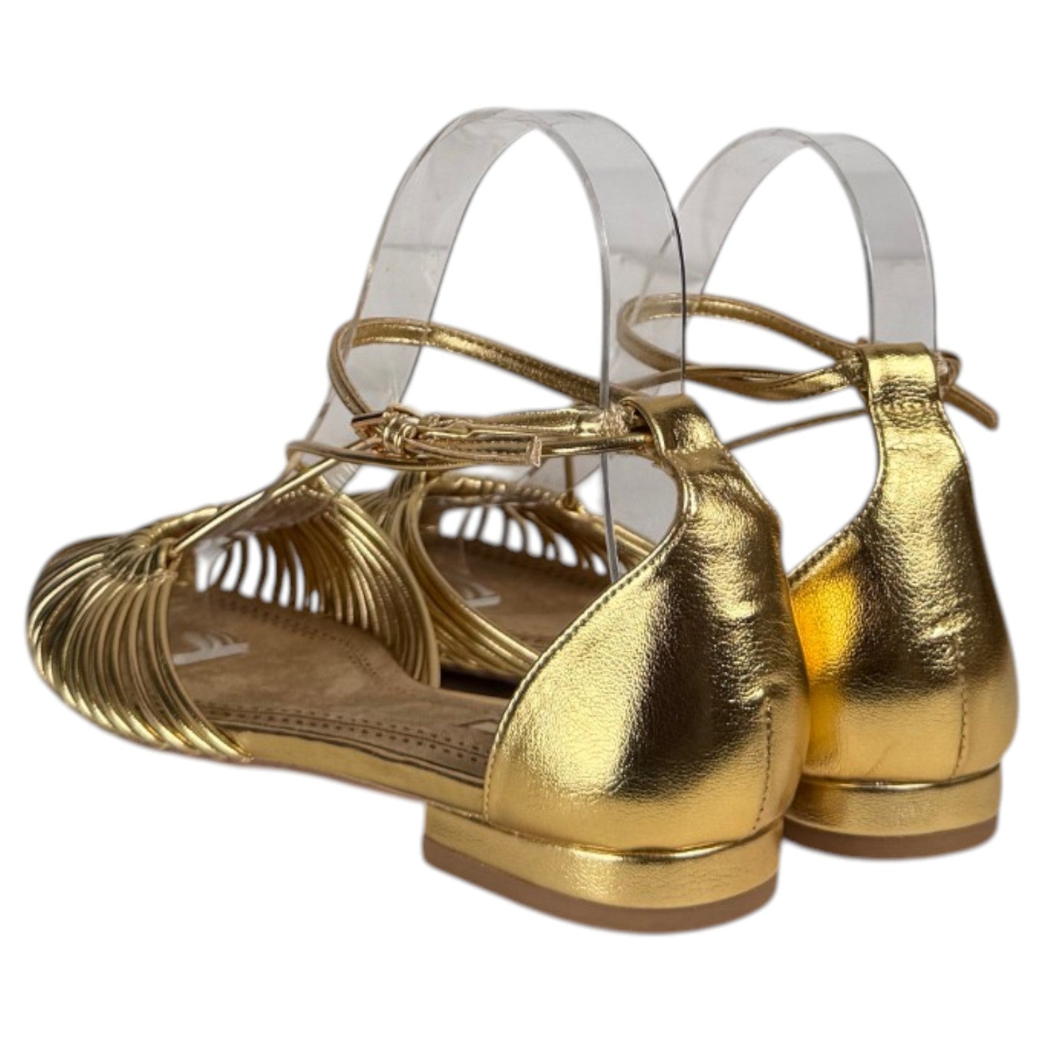 Sandalias Corina Puntera Cerrada Tiras M6390 Oro - imagen 6