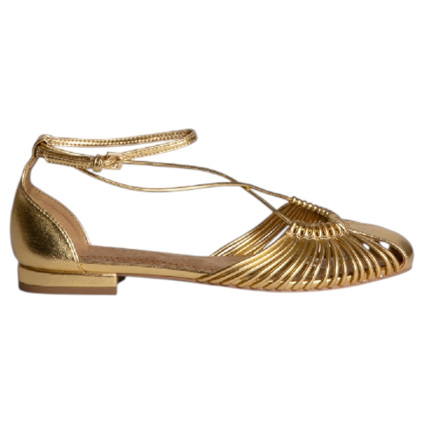 Sandalias Corina Puntera Cerrada Tiras M6390 Oro - imagen 1