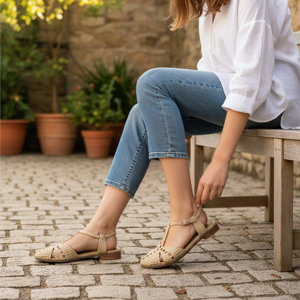 Sandalias Corina Puntera Trenzada M6391 Natural - imagen 2