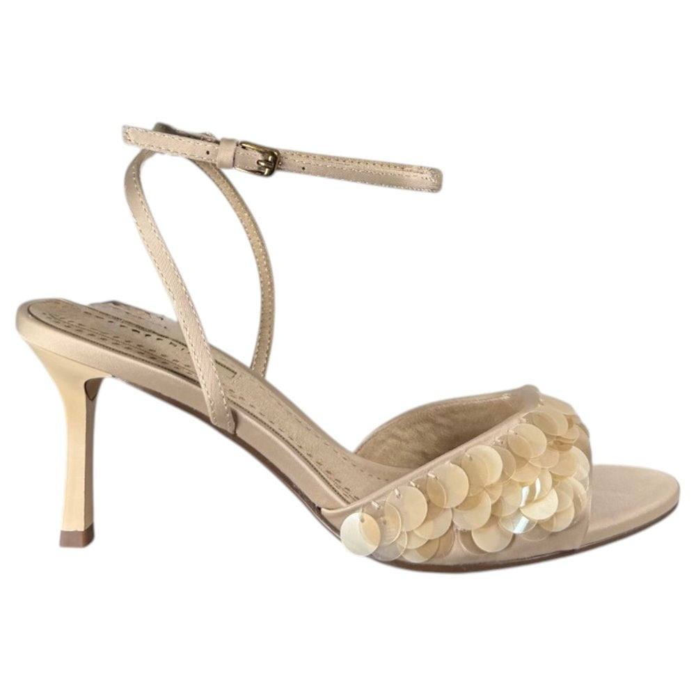 Sandalias Corina Tacón Lentejuelas M6281 Natural - imagen 1