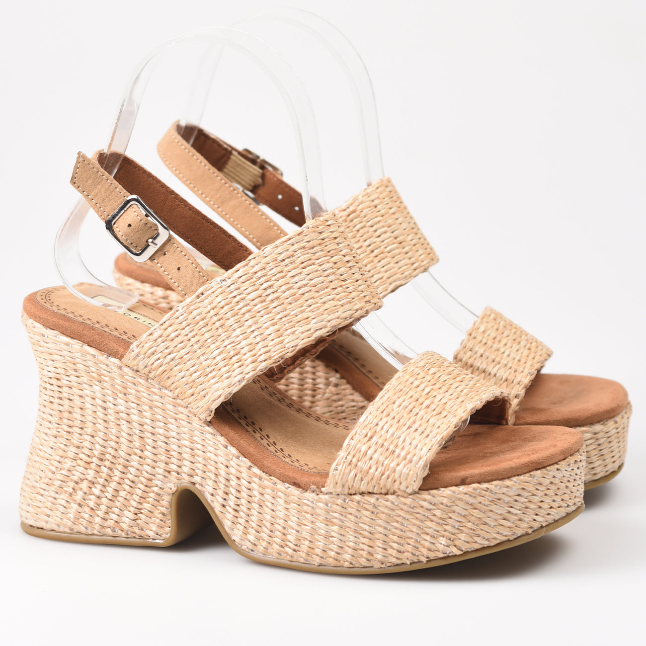 Sandalias Corina Tacón Rafia M4346 Natural - imagen 2